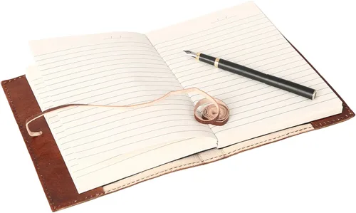 Miniatura 5 de Diario de cuero marrón de 7 x 5 pulgadas, rellenable, de papel, con forro, árbol de la vida, cuaderno de escritura hecho a mano, cuaderno de notas
