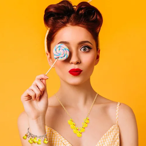 Miniatura 5 de Jetec 40 dijes de pato de resina, cuentas para mujeres adultas, fabricación de joyas, pulseras, collares, aretes, llavero, manualidades, regalos