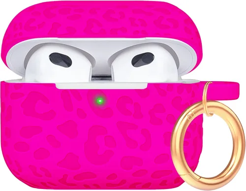 Miniatura 84 de Funda de silicona con flores compatible con AirPods Pro 2019, Gawnock - Funda suave y flexible para imprimir para mujeres y niñas con llavero - Flor