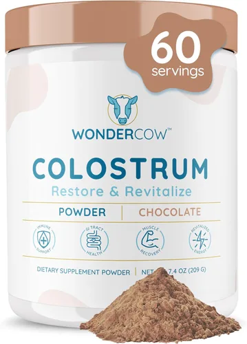 WONDERCOW Polvo de Suplemento de Calostro para la Salud Intestinal, Apoyo Inmunológico, Recuperación Muscular y Bienestar | Superalimento Natural de