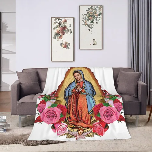 Miniatura 13 de Manta de forro polar de Our Lady of Guadalupe, manta de microforro polar ultrasuave y acogedora para sofá, cama, camping, viajes y uso en automóvil