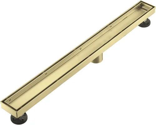 Miniatura 12 de AVSIILE Desagüe lineal de suelo de ducha, kit de drenaje de baño de acero inoxidable 304 de color dorado cepillado de 48 pulgadas, drenaje Oro