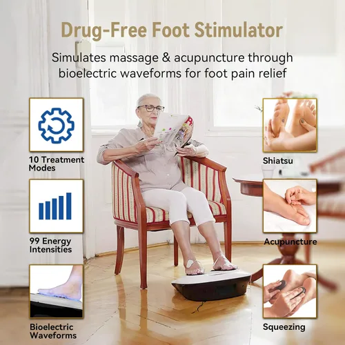 Miniatura 3 de FIT KING Alivio del dolor de neuropatía para masajeador de pies, masajeador de pies EMS para neuropatía con almohadillas TENS, estimulador