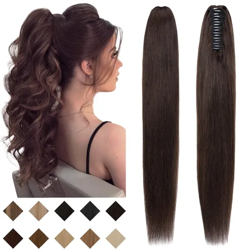 Miniatura 27 de SEGO Pinza de Gancho Extensión de Cola de Caballo Extensiones de Cabello Humano con Pinza para Cola de Caballo Extensiones de Cabello Real de Cola