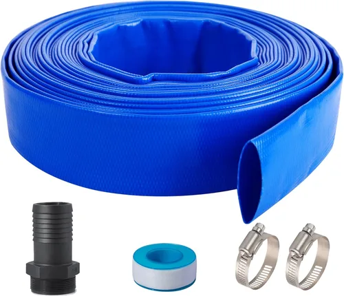Miniatura 14 de Manguera de descarga plana de PVC de 1-1/2 pulgadas x 50 pies con accesorios de aluminio Camlock C y E, accesorio de bloqueo de leva tipo F