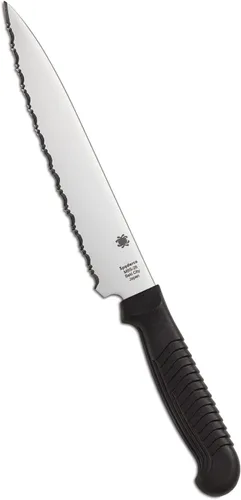 Miniatura 10 de Spyderco Cuchillo utilitario de cocina ligero con hoja de acero inoxidable MBS-26 y mango de plástico de polipropileno Negro