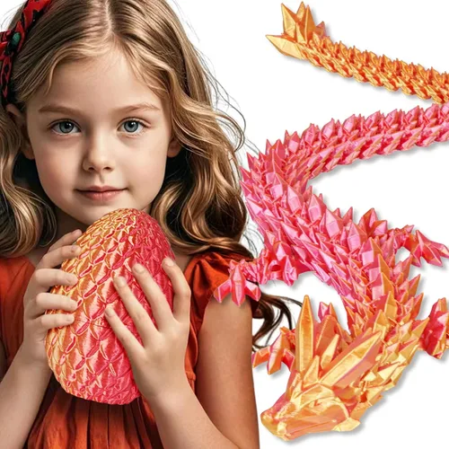 Miniatura 28 de Huevos de dragón pequeños con dragón en el interior, regalos divertidos sorpresa impresos en 3D para niños, juguetes fidget articulados de dragón Oro