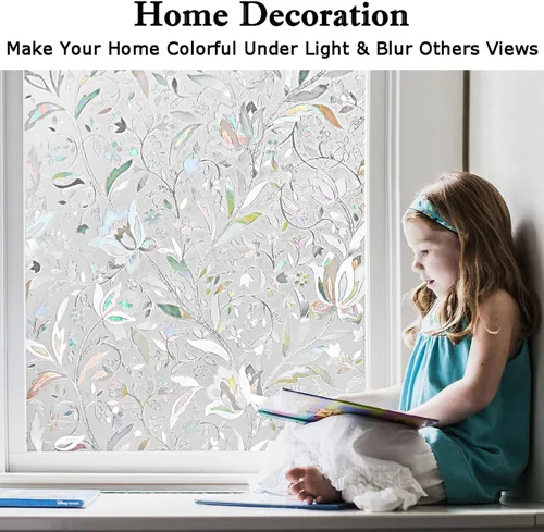 Miniatura 4 de Kromapolis Película de privacidad para ventana, cubierta de vinilo para vidrio, película decorativa de vitral, esmerilada para ventana, se adhiere