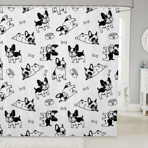 Miniatura 30 de Manfei Cortinas de ducha para niños con lazo de dibujos animados, diseño de mariquita, escarabajo, insecto, niñas, niños, cortinas impermeables
