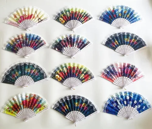 Miniatura 2 de Abanico de mano plegable español, abanicos de baile de flores, abanicos plegables de mano de verano para niñas y mujeres