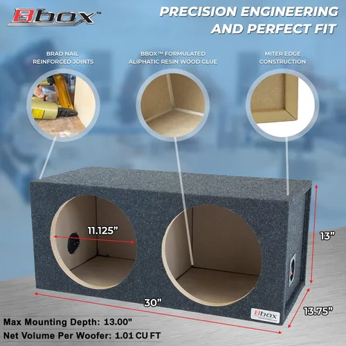 Miniatura 4 de Bbox - Caja de subwoofer doble sellada de 12 pulgadas, cajas y carcasas de subwoofer para automóvil con doble sellado sintonizado para audio