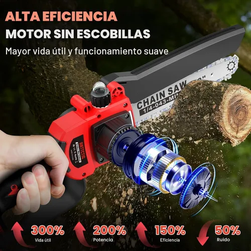Miniatura 7 de Sierras de poste eléctricas inalámbricas 2 en 1 para poda de árboles, mini motosierra de 8 pulgadas con poste de extensión de 6.6 pies, 21 V, 4.0 Ah