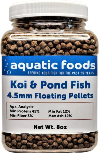 Miniatura 2 de Koi and Pond Fish Pellet Food, 45% Proteína 0.177 in Pellets Flotantes Koi Pond... Tarro de 8 oz