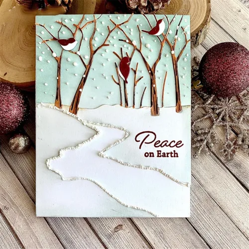 Miniatura 12 de Troqueles de corte para hacer tarjetas de papel, marco de fondo de Navidad 3D, plantillas de metal, herramientas de álbumes de recortes, plantilla