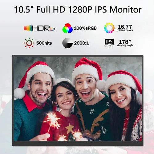 Miniatura 2 de Monitor Portátil 10.5'' 1920x1280 Segundo Monitor Externo para Laptop 3:2, 100% sRGB, con Soporte Ajustable de 45°, Pantalla de Computadora HDMI