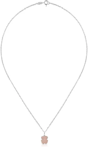 Miniatura 3 de TOUS, joyería, collar de plata esterlina "Icon blanco y negro", con dije de mini oso