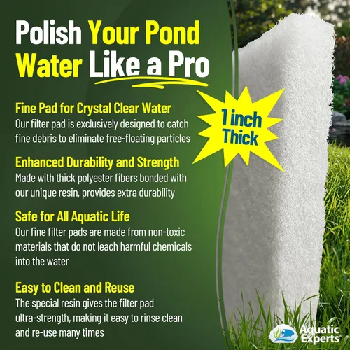 Miniatura 5 de Aquatic Experts Almohadilla de filtro clásica para estanque Koi FINE – Filtro de estanque en rollo blanco a granel, filtros de estanque ultra
