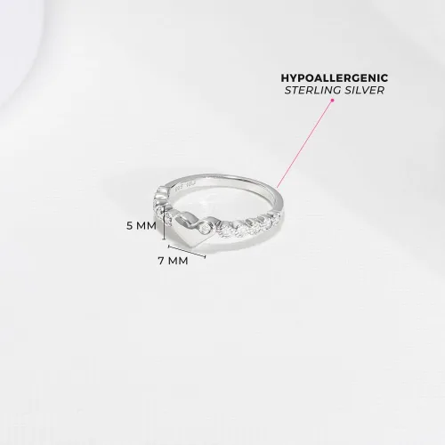 Miniatura 5 de 925 Sterling Silver Stunning Clear Cubic Zirconia Beautiful Heart Ring for Children to Preteens - Cute and Fashionable Round CZ Rings for Young