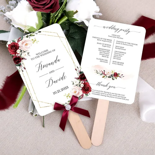 Miniatura 6 de DORIS HOME 50 lazos de cinta de color borgoña con perlas de 5 pulgadas de ancho x 7 pulgadas de alto, para fanáticos del programa de bodas