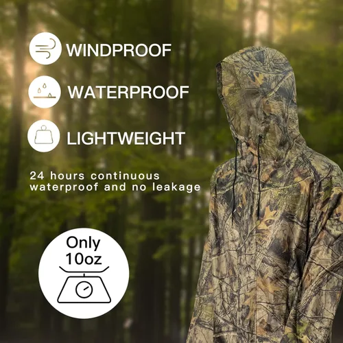 Miniatura 3 de LOOGU Poncho de lluvia, abrigo impermeable de camuflaje para exteriores