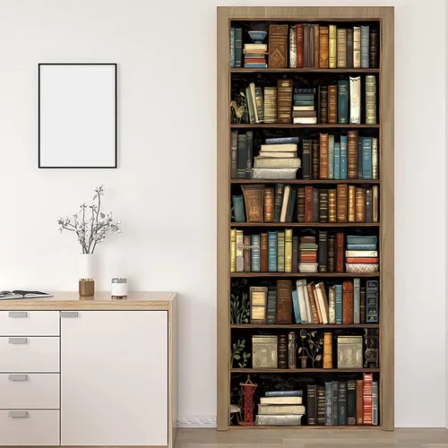Miniatura 15 de TUOKING Adhesivo para puerta, calcomanías de vinilo para puerta, mural autoadhesivo para decoración del hogar, 30.3 pulgadas de ancho x 78.7