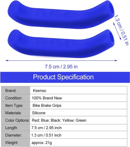 Miniatura 2 de Cubierta de palanca de freno, cubierta de agarre de silicona para palanca de freno de bicicleta SE Protector azul claro duradero cómodo fácil ajuste