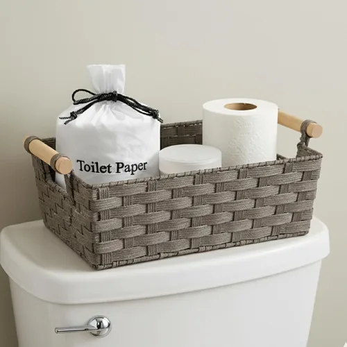 Miniatura 3 de Funda para rollo de papel higiénico – 9 x 5.5 pulgadas reutilizable de algodón con cierre de cordón, bolsa decorativa de papel higiénico de baño