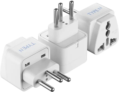 Ceptics Adaptador de enchufe para viaje a Brasil (Tipo N) - Paquete de 3 [Con toma a tierra y universal] (GP-11C-3PK)