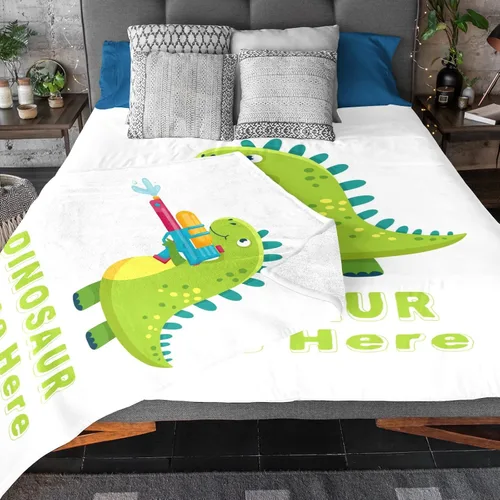 Miniatura 3 de Manta de bebé de dinosaurio personalizada para niños y niñas, manta personalizada de dinosaurio con nombre, manta de animal lindo para niños, manta
