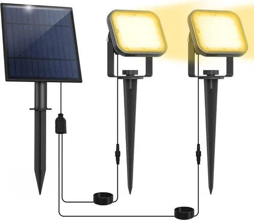 Miniatura 10 de Luces solares para exterior, focos de paisaje IP65 impermeables con cable de 3m, luces de pared para exterior con encendido y apagado automático