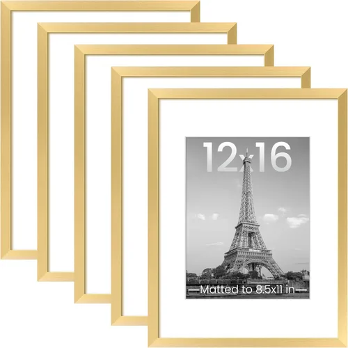 Miniatura 13 de upsimples - Portarretratos de 11 x 14 para galería de fotografías. Marcos para fotos de 8 x 10 pulgadas con paspartú o de 11 x 14 pulgadas sin Dorado