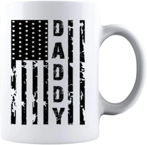 Miniatura 9 de Kropsis Taza de café de cerámica con diseño de bandera americana para familiares y amigos, color blanco