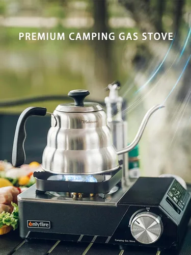 Miniatura 2 de Estufa de gas butano con funda de transporte, estufa portátil para campamento, control de calor preciso, estufa de campamento para patio, cocina