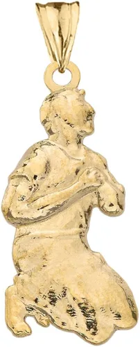 Miniatura 2 de Collar con colgante de milagros de oro amarillo de 14 quilates Milagros milagro orando hombre