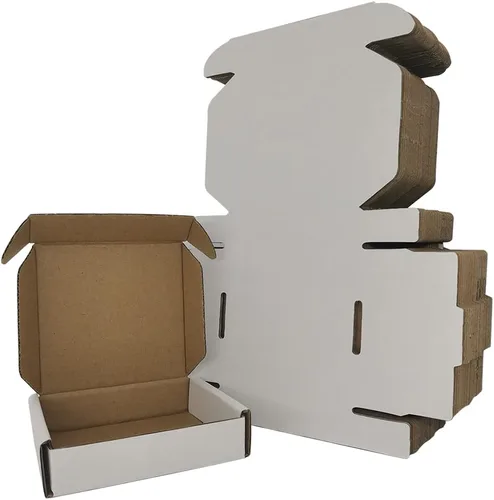 Miniatura 20 de Cajas de envío pequeñas de 9 x 6 x 2 pulgadas, paquete de 25 sobres de cartón corrugado blanco, suministros de embalaje para pequeñas empresas