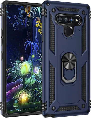 Miniatura 13 de Dionsibei Carcasa de grado militar para LG Stylo 6, soporte de anillo giratorio de metal 360, soporte magnético para montaje en automóvil, funda