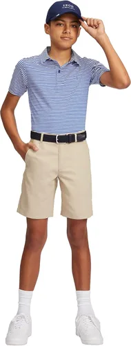 Miniatura 6 de IZOD Performance Golf Grid - Polo de manga corta con cuello elástico para niños