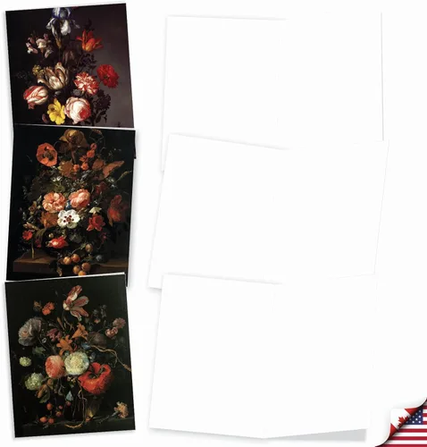 Miniatura 2 de The Best Card Company - 10 tarjetas de notas en caja con flores - Tarjetas de notas florales surtidas en blanco a granel (4 x 5.12 pulgadas)