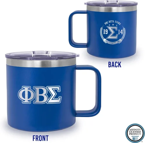 Miniatura 2 de BBGreek Phi Beta Sigma Fraternity Paraphernalia – Vendedor Oficial – Taza de café aislada de 14 oz – Letras griegas – Escudo