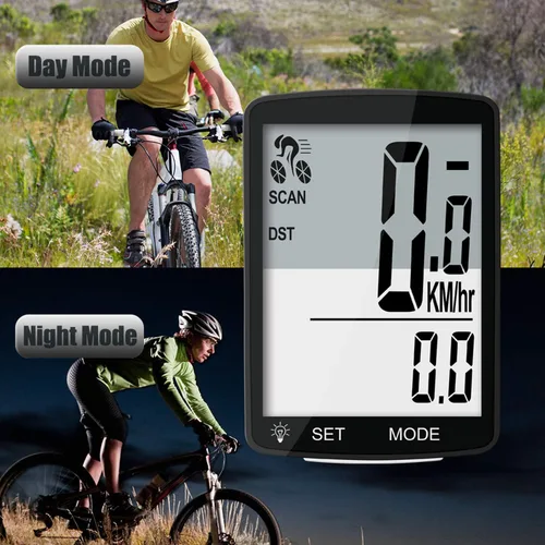 Miniatura 3 de Computadora inalámbrica para bicicleta, 20 multifunciones, velocímetro de bicicleta impermeable real, odómetro de ciclismo con pantalla LCD grande