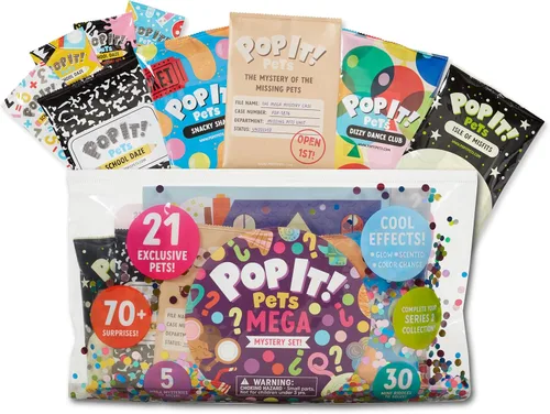 Buffalo Games Pop It Pets – Temporada 2 – El paquete MEGA – El mejor juguete sensorial – Burbujas que estallan y personajes adorables – Mapa de
