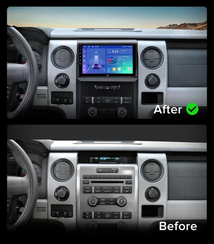 Miniatura 3 de Estéreo de coche Android 13 de 9 pulgadas para Ford F150 2009-2014 (solo CA manual), unidad principal inalámbrica CarPlay Android Auto con dos