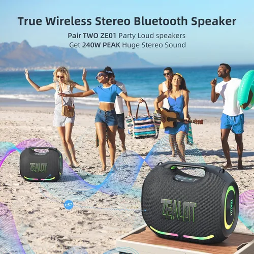Miniatura 8 de ZEALOT ZE01 - Bocina portátil Bluetooth, 120W de potente sonido estéreo con graves profundos, inalámbrica, gran bocina para fiesta, compatible