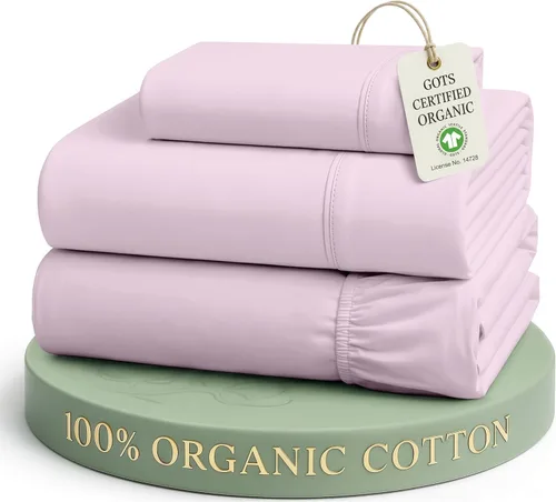 Miniatura 28 de Lane Linen Sábanas de cama tamaño Queen, juego de sábanas 100 % algodón orgánico, sábanas refrescantes suaves tamaño Queen, juego de sábanas Queen
