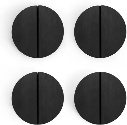 Miniatura 33 de Tiradores negros de cajón de 2-1/2 pulgadas, 2 piezas (1 par) manijas de media luna media redonda para gabinete, pomos semicírculos con tornillos