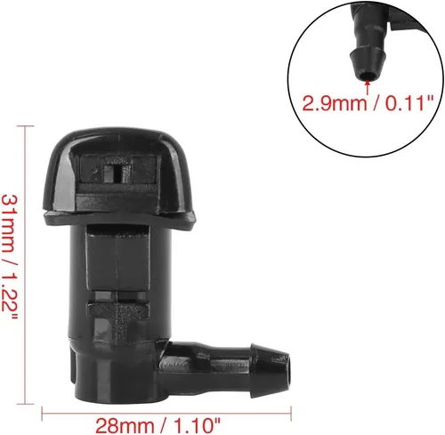 Miniatura 2 de X AUTOHAUX 2 piezas 85381-04030 - Rociador de boquilla para limpiaparabrisas de un solo orificio de repuesto para Toyota Tacoma 1995-1997 2000-2004