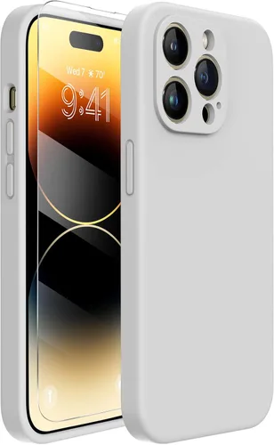 Miniatura 245 de Miracase Funda diseñada para iPhone 13, con protector de pantalla de vidrio templado, forro de microfibra suave antiarañazos, funda de goma