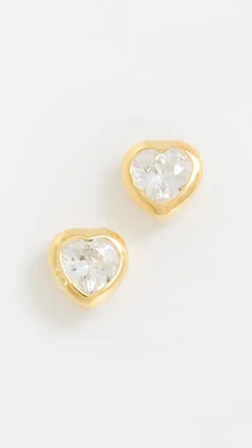 Miniatura 2 de By Adina Eden Aretes solitarios con bisel de corazón para mujer