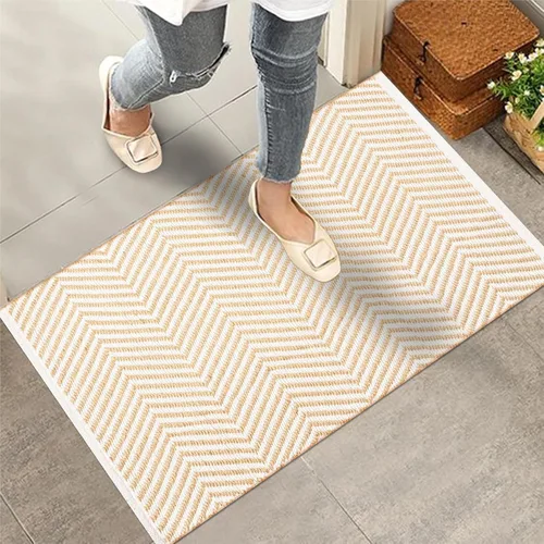 Miniatura 13 de Light & Pro Alfombra de yute, 2 x 3, natural, hecha a mano, trenzada, reversible, alfombra rústica