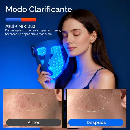 Miniatura 5 de INIA Glow 4D - Máscara de terapia de luz roja inalámbrica para cara, NIR dual, 320 LED, 4 modos, refrigeración debajo de los ojos, máscara facial
